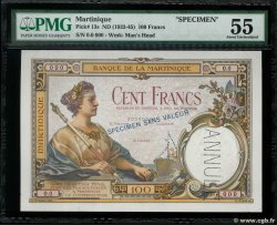 100 Francs Spécimen MARTINIQUE  1930 P.13s fST