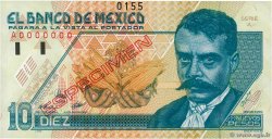 10 Nuevos Pesos Spécimen MEXICO  1992 P.099s FDC
