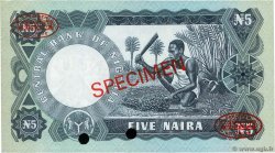 5 Naira Spécimen NIGERIA  1973 P.016bs pr.NEUF