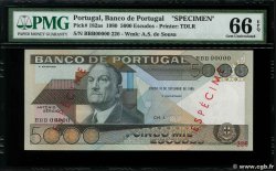 5000 Escudos Spécimen PORTUGAL  1980 P.182as FDC