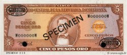 5 Pesos Oro Spécimen RÉPUBLIQUE DOMINICAINE  1976 P.109s1 fST+