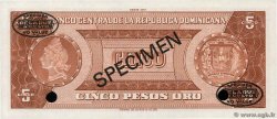5 Pesos Oro Spécimen DOMINICAN REPUBLIC  1976 P.109s1 UNC-