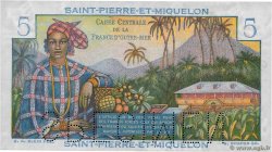5 Francs Bougainville Spécimen SAINT PIERRE E MIQUELON  1950 P.22s q.FDC