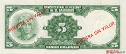 5 Colones Spécimen EL SALVADOR  1969 P.111s1 UNC