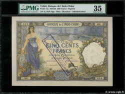 500 Francs Annulé TAHITI  1926 P.13as VF+