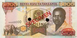 5000 Shilingi Spécimen TANZANIA  1995 P.28s UNC-