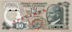 100 Lira Spécimen TÜRKEI  1970 P.189s fST+