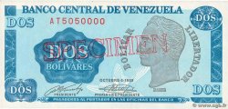 2 Bolivares Spécimen VENEZUELA  1989 P.069s
