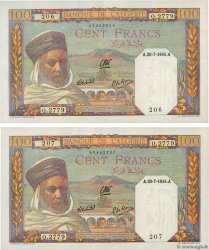 100 Francs Consécutifs ALGÉRIE  1945 P.085 SPL+