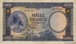 1000 Francs CONGO BELGE  1955 P.29cts TB