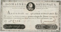 90 Livres FRANCE  1790 Ass.08a TTB+