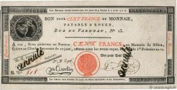 100 Francs Annulé FRANCIA  1803 PS.246b MBC