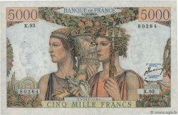 5000 Francs TERRE ET MER FRANCIA  1952 F.48.06 q.AU