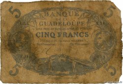 5 Francs Cabasson bleu GUADELOUPE  1891 P.06 q.B