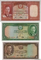 2, 5 et 10 Afghanis Lot ÁFGANISTAN  1939 P.021a, P.022a et P.023a