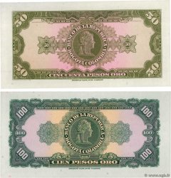 50 et 100 Pesos Oro Lot COLOMBIA  1967 P.402b et 403c FDC