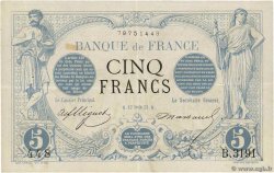 5 Francs NOIR FRANCE  1873 F.01.23 VF+