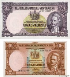 10 Shillings et 1 Pound Lot NEUSEELAND
  1960 P.158d et 159d fST+