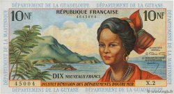 10 Nouveaux Francs FRENCH ANTILLES  1962 P.05a XF+