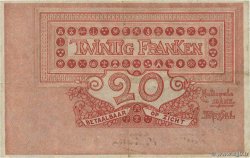 20 Francs BELGIUM  1914 P.076 F+