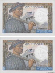 10 Francs MINEUR Consécutifs FRANCE  1941 F.08.01 UNC-