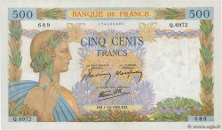 500 Francs LA PAIX FRANCE  1942 F.32.41 UNC-