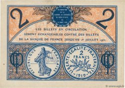 2 Francs FRANCE Regionalismus und verschiedenen Paris 1920 JP.097.28 VZ