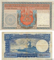10 et 25 Gulden Lot PAESI BASSI  1949 P.083 et P.084 MB a BB