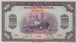 1000 Francs FRENCH WEST AFRICA  1942 P.32a