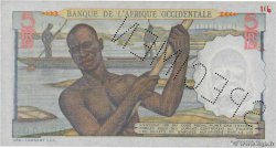 5 Francs Spécimen FRENCH WEST AFRICA  1943 P.36s fST+