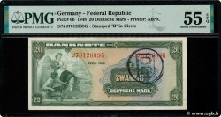 20 Deutsche Mark GERMAN FEDERAL REPUBLIC  1948 P.06b AU