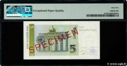 5 Deutsche Mark Spécimen GERMAN FEDERAL REPUBLIC  1991 P.37s FDC