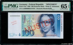 100 Deutsche Mark Spécimen ALLEMAGNE FÉDÉRALE  1989 P.41as