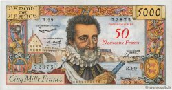 50 NF sur 5000 Francs HENRI IV FRANKREICH  1959 F.54.02 fVZ