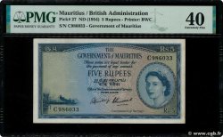 5 Rupees MAURITIUS  1954 P.27 fVZ