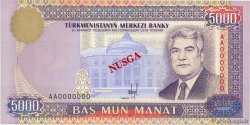5000 Manat Spécimen TURKMÉNISTAN  1996 P.09s