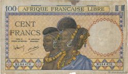 100 Francs AFRIQUE ÉQUATORIALE FRANÇAISE Brazzaville 1941 P.08 q.MB