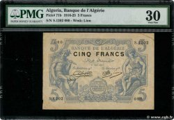 5 Francs ALGERIA  1917 P.071a