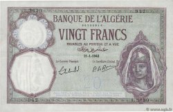 20 Francs ARGELIA  1942 P.078c