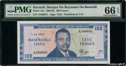 100 Francs BURUNDI  1964 P.12a FDC