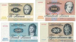 10 au 100 Kroner Lot DINAMARCA  1988 P.048 au P.051 SC+