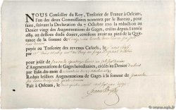 74 Livres FRANCE régionalisme et divers Orléans 1713  SUP