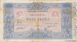 1000 Francs BLEU ET ROSE FRANCIA  1911 F.36.25 RC+