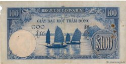 100 Piastres FRENCH INDOCHINA  1940 P.079a F