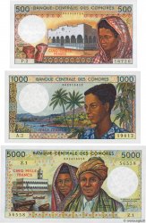 500, 1000 et 5000 Francs Lot COMORE  1984 P.10a, P.11a et P.12a