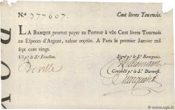 100 Livres Tournois typographié FRANKREICH  1720 Dor.26