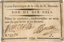 10 Sols FRANCE Regionalismus und verschiedenen Saint-Maixent 1792 Kc.79.069