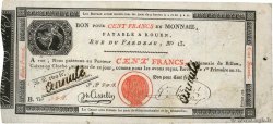 100 Francs Annulé FRANKREICH  1803 PS.246b SS