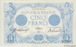 5 Francs BLEU FRANCIA  1915 F.02.26 SPL