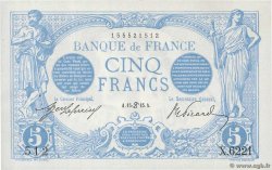 5 Francs BLEU FRANKREICH  1915 F.02.28 VZ+